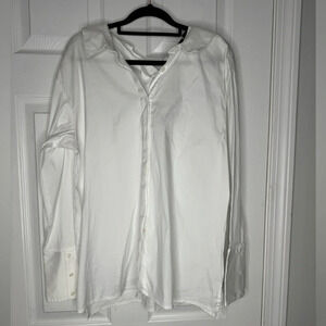 HALOGEN‎ White Button Down Back Neck Tie Detailing Size Small